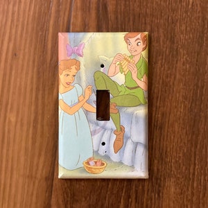 Wendy and Peter Pan Light Switch Plate Cover, Peter Pan Neverland, PP20