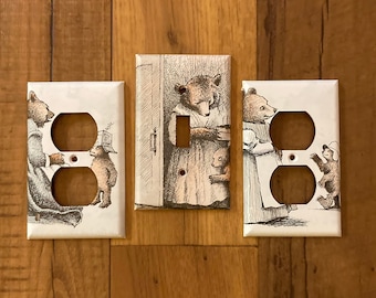 Little Bear Light Switch and Electrical Outlet Cover, Little Bear Book, Little Bear Cartoon, Bear Decor, Decoration, Nursery