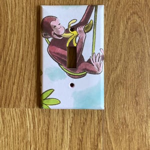 Curious George Light Switch Cover, Upcycled