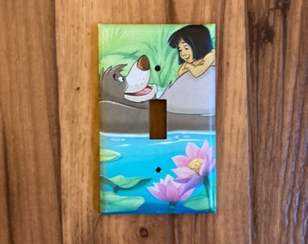Jungle Book Mowgli and Baloo Light Switch Plate, Jungle Book Decor, Jungle Book Nursery, Jungle Book Baloo, Jungle Nursery, Gift, JB6
