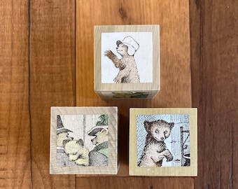 Little Bear Wooden Nursery Blocks, Large Blocks
