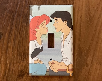 Little Mermaid Ariel and Prince Eric Light Switch Cover, Kiss the Girl, LM12