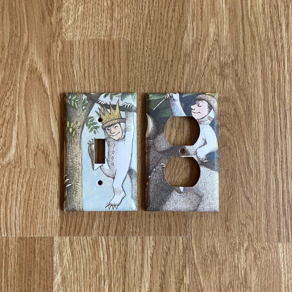 Upcycled Where the Wild Things Are Light Switch and Electrical Outlet Covers, Max