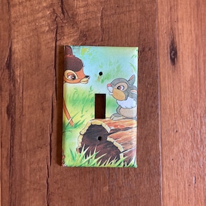 Bambi and Thumper Switchplate Light Switch Cover, Bambi Nursery, Deer Nursery, Bambi Decor, Bambi Decoration, Baby Bambi, Baby Shower, BAM8 image 1