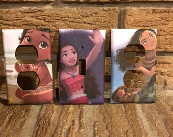 Moana Light Switch and Electrical Outlet Covers, Moana and Maui, Bedroom Decor, Baby Shower, Nursery