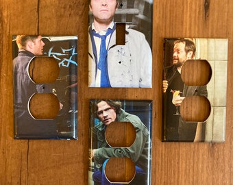 Supernatural Light Switch and Electrical Outlet Covers, Castiel, Sam, Dean Winchester