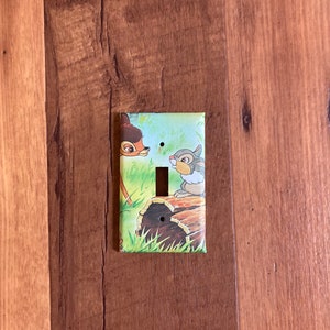 Bambi and Thumper Switchplate Light Switch Cover, Bambi Nursery, Deer Nursery, Bambi Decor, Bambi Decoration, Baby Bambi, Baby Shower, BAM8 image 3