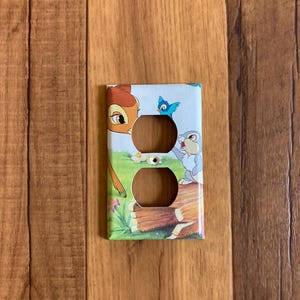 Bambi and Thumper Electrical Outlet Cover, Bambi Decor, Decoration, Bambi Nursery, Thumper Decor, Deer Nursery, Deer Bambi Decoration, Bam18