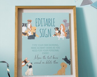 Puppy Adoption Birthday Sign, Editable Party Decor (Digital Download)