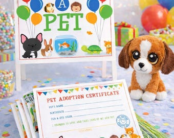 Pet Adoption Center Sign and Certificate (Digital Download)