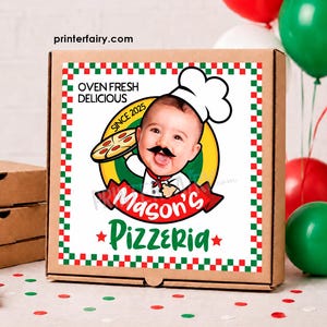 Personalized Pizza Birthday Label, Chef Party Decor (Digital Download)