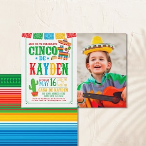 Invitación del Cinco de Mayo con foto, Invitación de Cumpleaños Fiesta, Fiesta de Cumpleaños del Cinco de Mayo, EDITAR USTED MISMO Invitación Digital