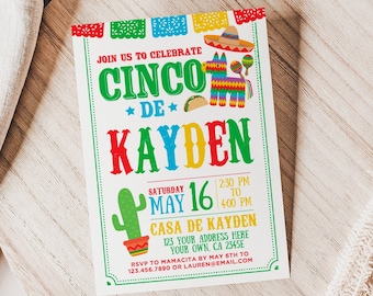 EDITABLE Fiesta Invitation, Fiesta Birthday Invitation, Cinco de Mayo Birthday Party, EDIT YOURSELF Digital Invite