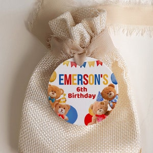 Bear Birthday Party Toppers, EDITABLE, Beary Fun Birthday Cupcake Toppers for boys girls Teddy Bear Party Favors Build a Bear Party Ideas