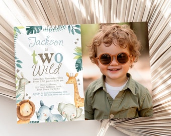 Editable Two Wild Invitation with Picture. Edit yourself in Corjl