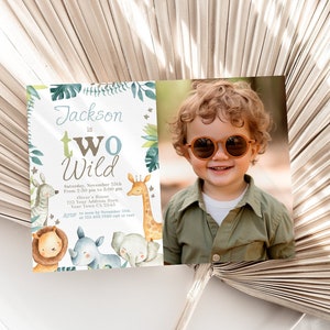 Editable Two Wild Invitation with Picture. Edit yourself in Corjl