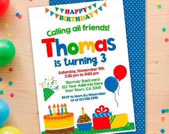 Birthday Party Invitation Editable Cupcake Party Template, Instant Download