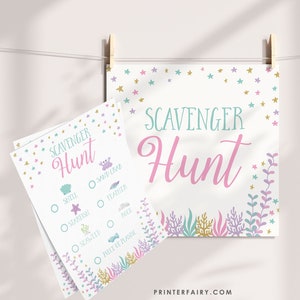 Mermaid Game, Scavenger Hunt, Under the Sea Party, Summer Birthday ...