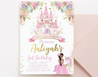 Princess Birthday Invitation, EDITABLE, Royal Birthday Invitation, Castle Birthday Party, Any age, EDIT YOURSELF Digital, Instant Download