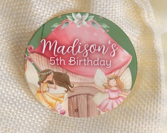 Editable Fairy Birthday Party Muffin Toppers, Fall Fairy Garden Princess Theme, Girl's Birthday Favor Bags Labels, Instant Download