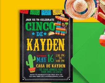 EDITABLE Fiesta Invitation, Fiesta Birthday Invitation, Cinco de Mayo Birthday Party, EDIT YOURSELF Digital Invite