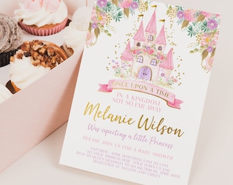 Editable Princess Baby Shower Invitation, Royal Castle (Digital Download)