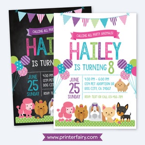 Puppy Invitation, Pet adoption party, Puppy Birthday Party, Puppy Adoption, Digital Invitation, 2 Options