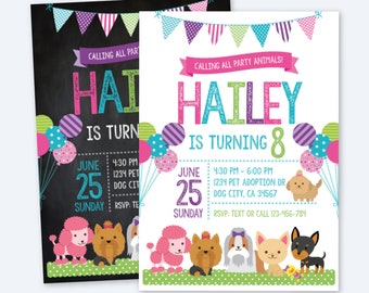 Puppy Invitation, Pet adoption party, Puppy Birthday Party, Puppy Adoption, Digital Invitation, 2 Options