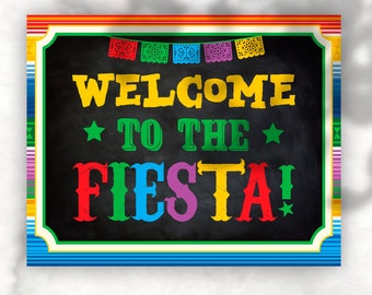 Fiesta Decorations, Fiesta Sign, Fiesta Baby Shower, Fiesta Birthday Decorations, Welcome printable sign, Instant Download