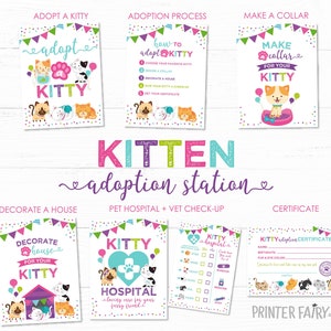 Kitty Cat Adoption Party Games, Adopt a Kitty Party, Cat Adoption Birthday Party, Kitty Cat Adoption Station, INSTANT DOWNLOAD