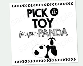 Pick a Toy for your Panda, Panda Adoption Party, Pet Adoption Party, Birthday Decorations, Digital Printable Sign, INSTANT DOWNLOAD