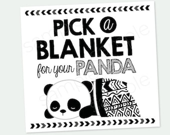 Pick a Blanket for your Panda, Panda Adoption Party, Pet Adoption Party, Birthday Decorations, Digital Printable Sign, INSTANT DOWNLOAD