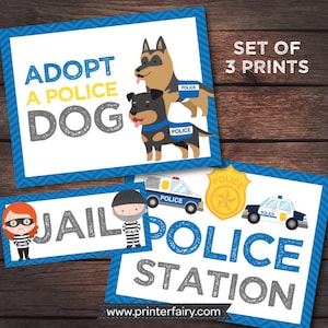 SALE Police Birthday Party, Police Printables, Police Station Party, Cops and Robbers Birthday Party, DIGITAL files image 1