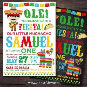 Fiesta Invitation, Cinco de Mayo Invitation, Fiesta First birthday Invitation, Mexican Birthday Invitation, Digital, 2 Options image 4