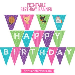 Pet Adoption Party, Puppy party decorations, Puppy birthday banner, Pet adoption banner, Digital files, Instant download image 1