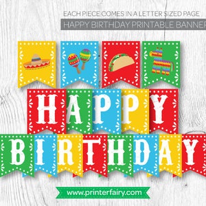 Fiesta Birthday decorations, Fiesta Banner, Fiesta First Birthday, Mexican Birthday Party, Printable Banner, Instant download