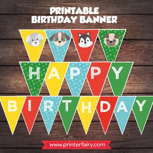 Puppy party decorations, Puppy printable banner, Pet adoption party, Digital files, Instant download image 1