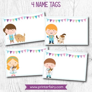 Pet Groomers, Pet Id, Name tags, Pack of 3 printables, Digital files, Instant download image 3