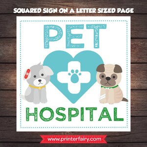 Pet Adoption Party Prints, Printable Vet check up, Puppy Birthday party, Digital files, Instant download image 3