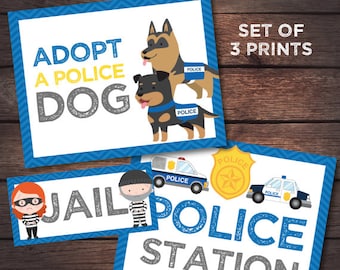 SALE Police Birthday Party, Police Printables, Police Station Party, Cops and Robbers Birthday Party, DIGITAL files