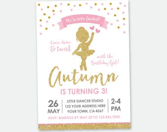 Ballerina Invites Etsy