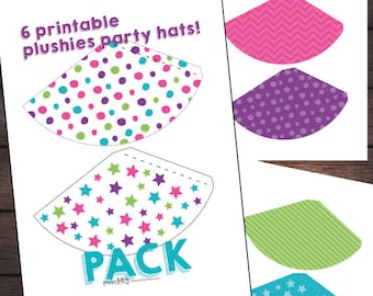 Mini-hats for plushies, Pet Adoption Party, Puppy party printables, Cat birthday printables, DIGITAL, Instant download