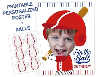 Baseball Birthday Party, Pin the ball game, Sports Birthday Party, Baseball Games, Baseball Birthday Decorations, DIGITAL Personalized item