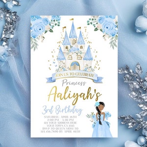 Princess Birthday Invitation, Royal Birthday Party Digital Editable Printable Template Invite, INSTANT DOWNLOAD