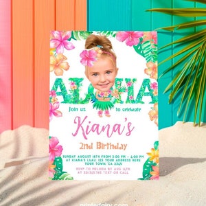 Luau Birthday Invitation, Editable, Hawaiian Invitation, Tropical Invite, Luau Birthday Party Invite, Beach Birthday Invitation Template