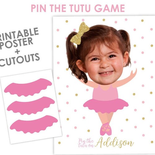 Pin the Tutu Game Ballerina Birthday Party Ballet Party - Etsy