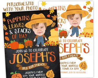 Pumpkin Patch Birthday Invitation, Little Pumpkin First Birthday Invitation, Fall Birthday, Pumpkin Harvest, Digital Personalized Invite