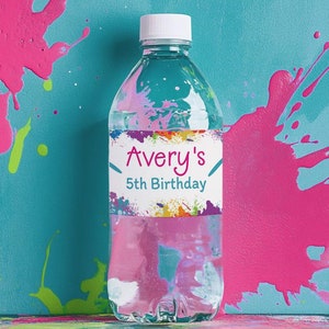 Art Party Water Bottle Labels, EDITABLE, Art Labels, Art Birthday Party Printable Decorations, Paint Birthday, Instant Download