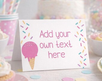Ice Cream Food Tents, EDITABLE Template, Instant Download