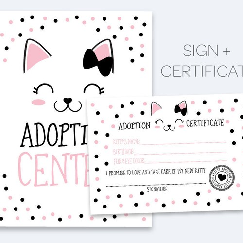 Kitten Adoption Party Pet Adoption Party Sign and Adoption Etsy